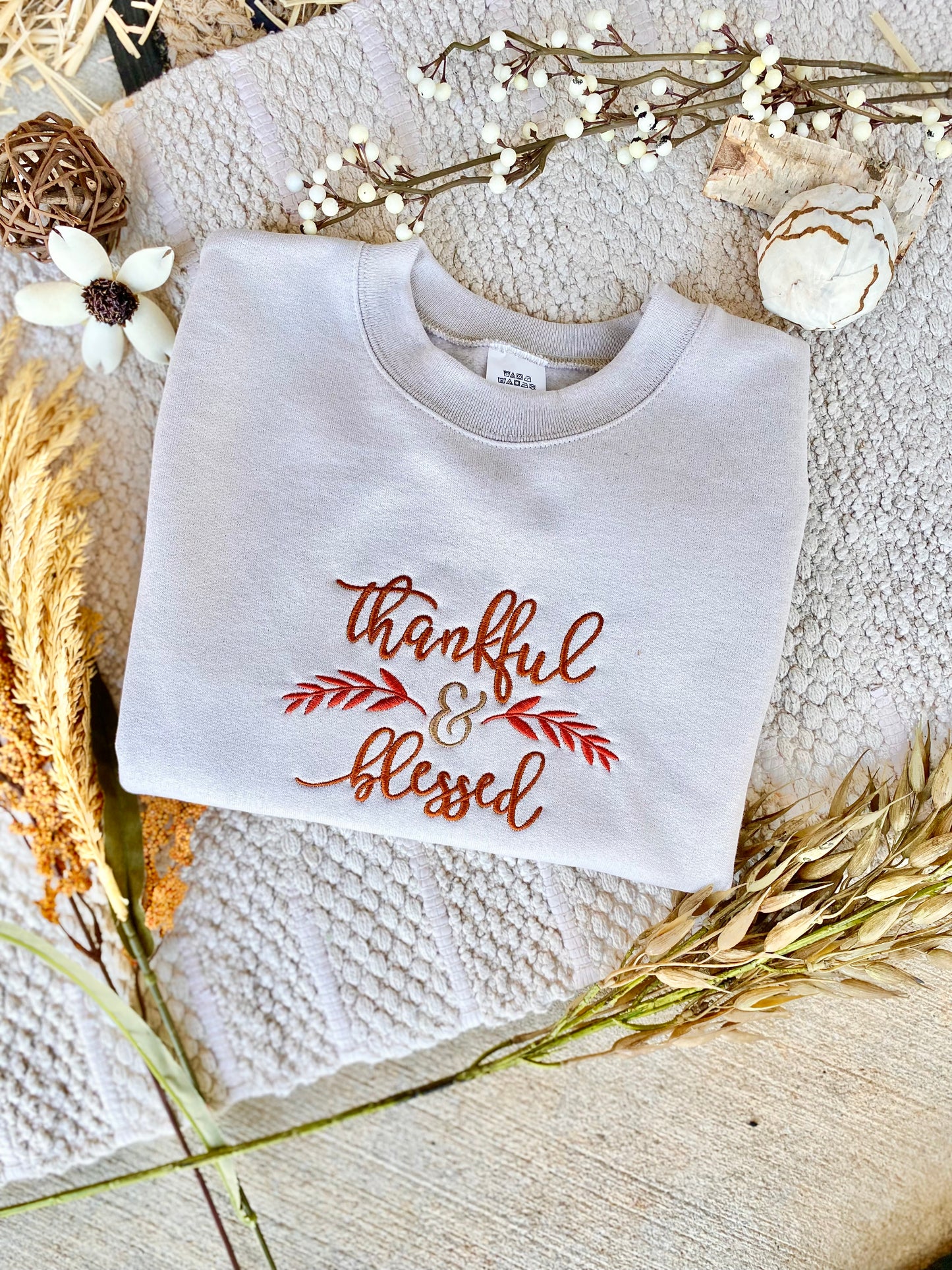 Embroidered Thanksgiving Sweatshirt