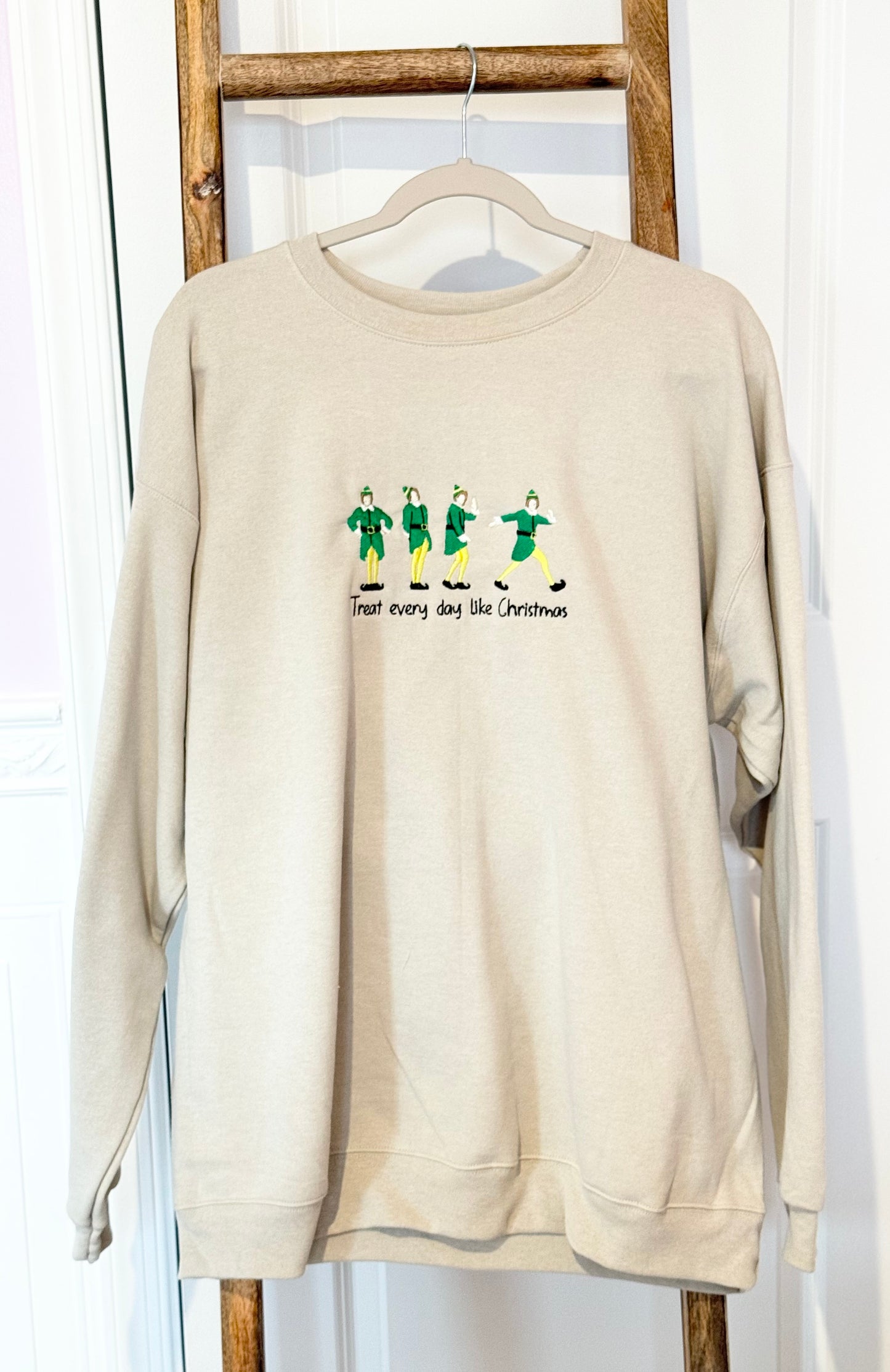 Christmas Elf Embroidered  Sweatshirt