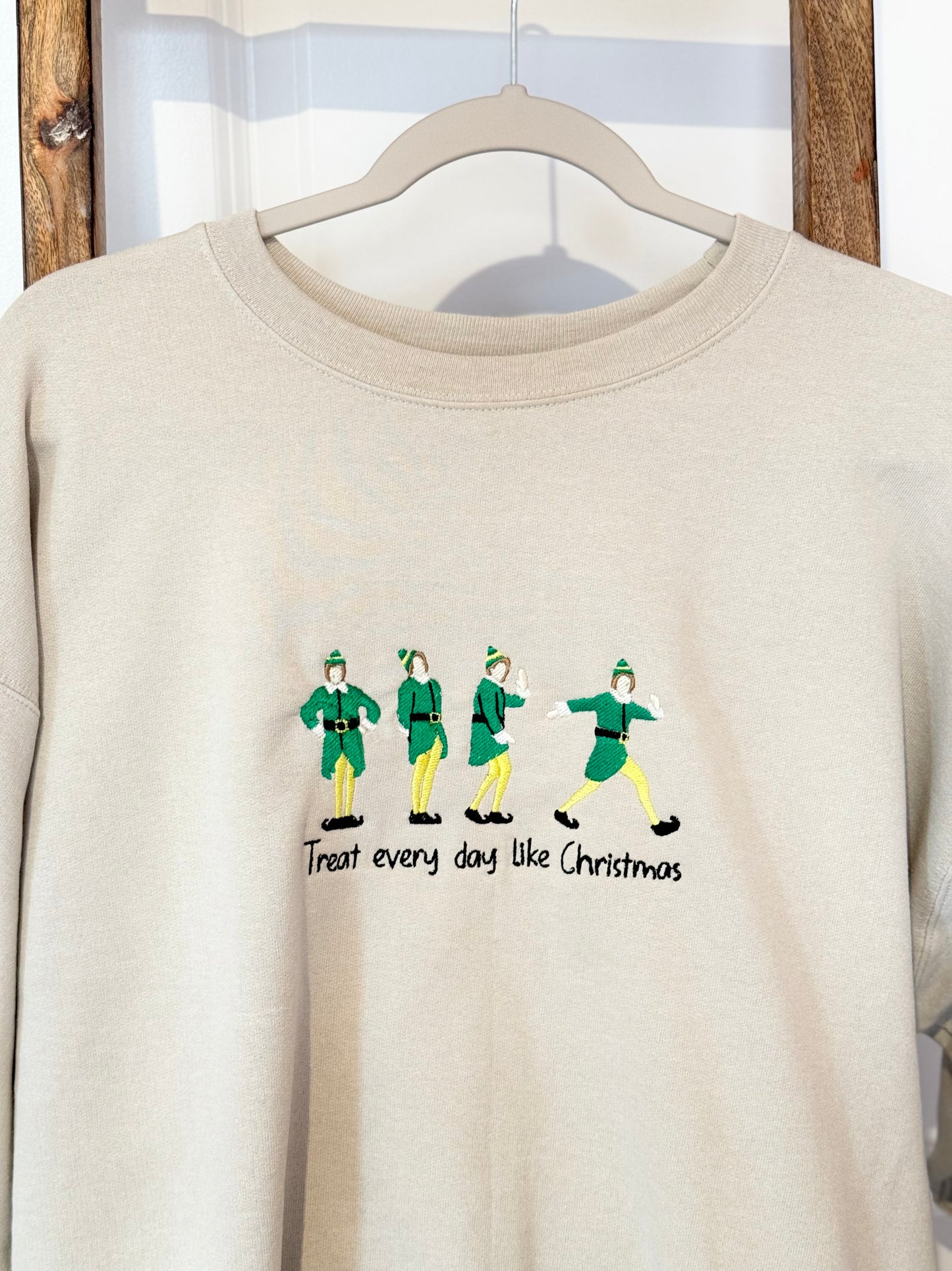 Christmas Elf Embroidered  Sweatshirt