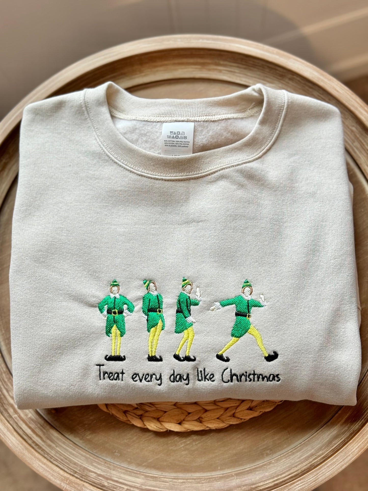 Christmas Elf Embroidered  Sweatshirt
