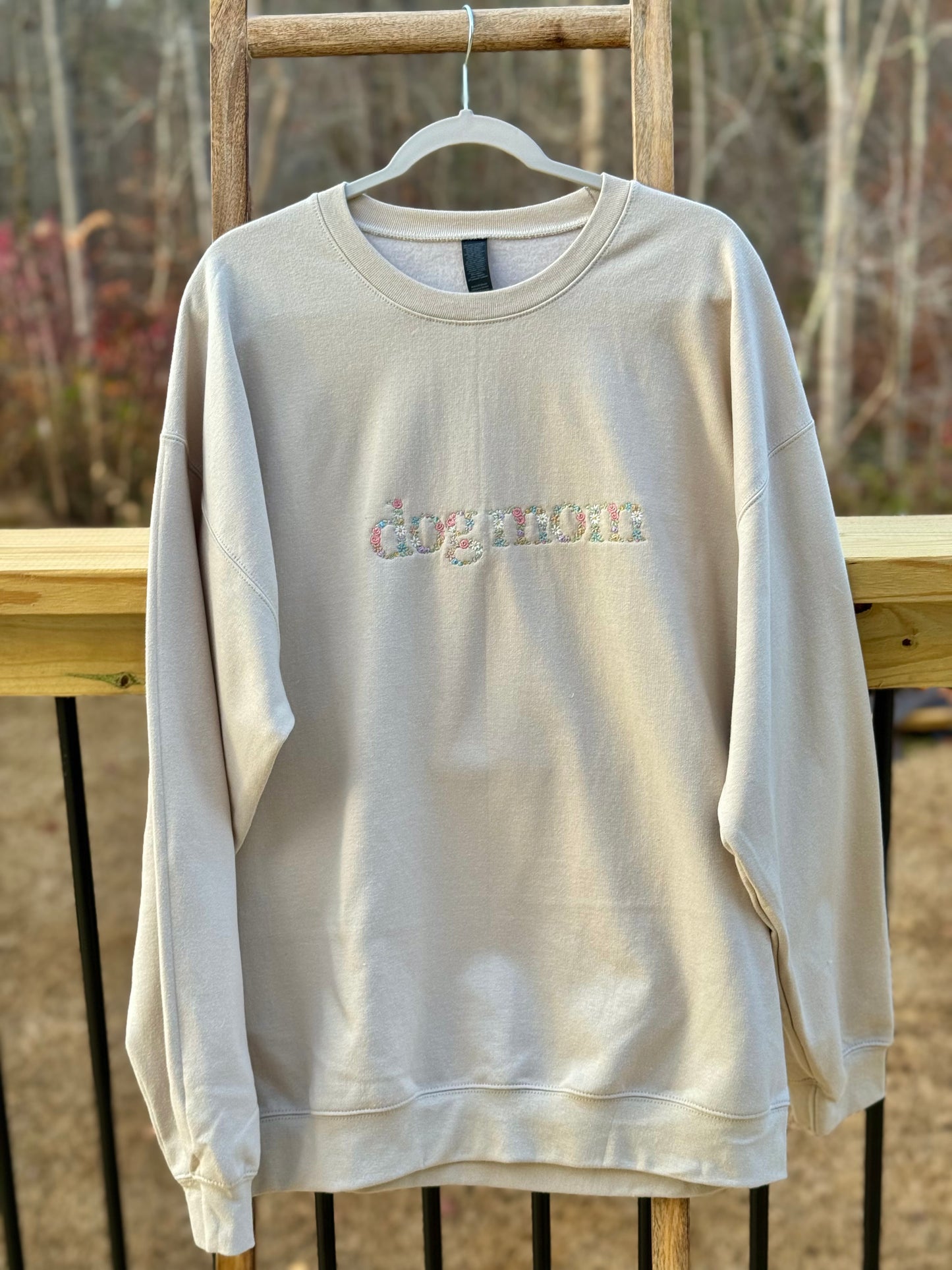 Personalised Embroidered Floral Title Sweatshirt