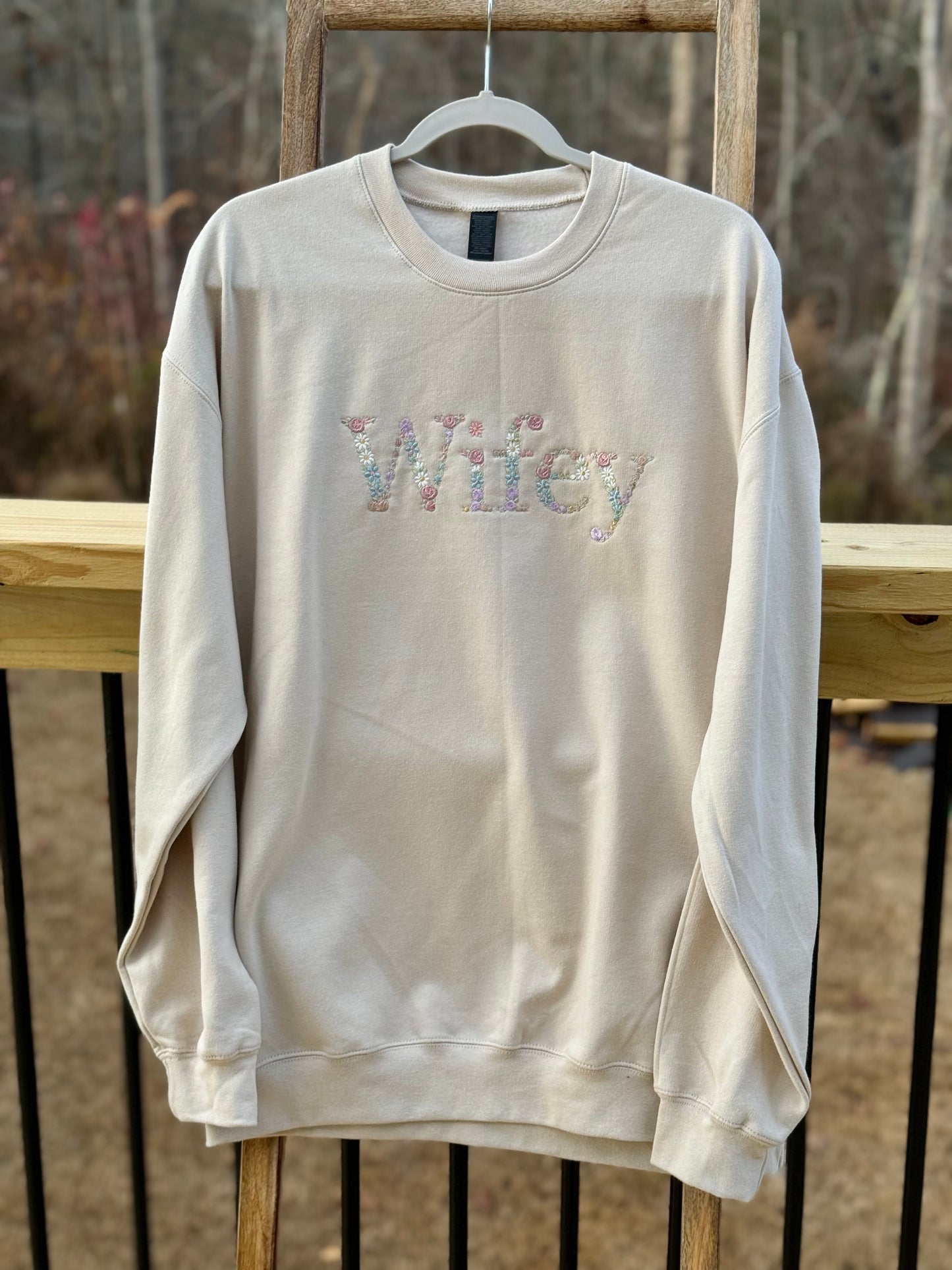 Personalised Embroidered Floral Title Sweatshirt