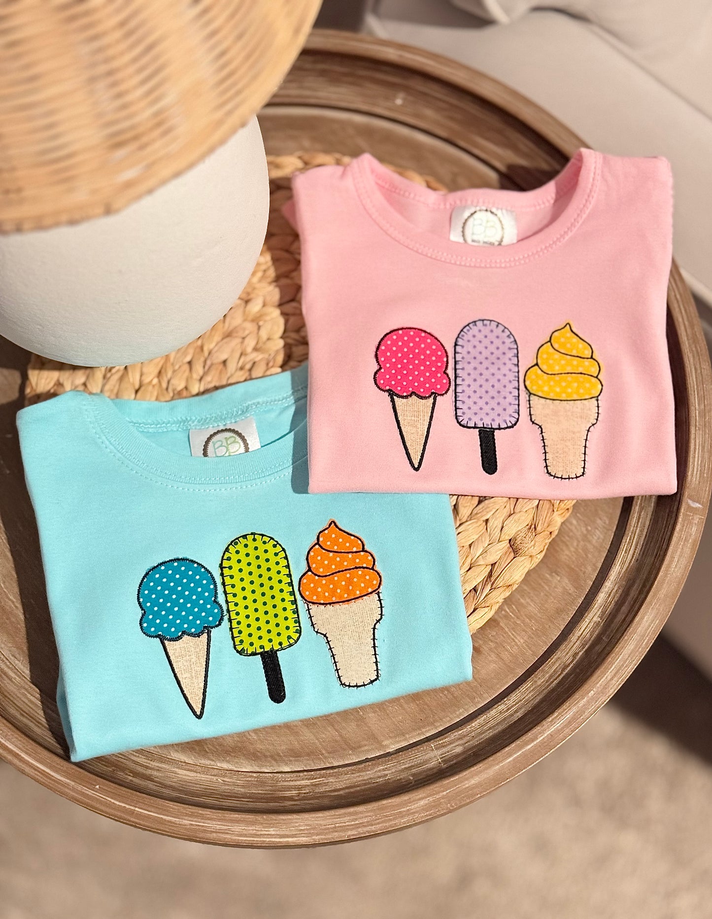 Ice cream Trio Embroidered Short Sleeves