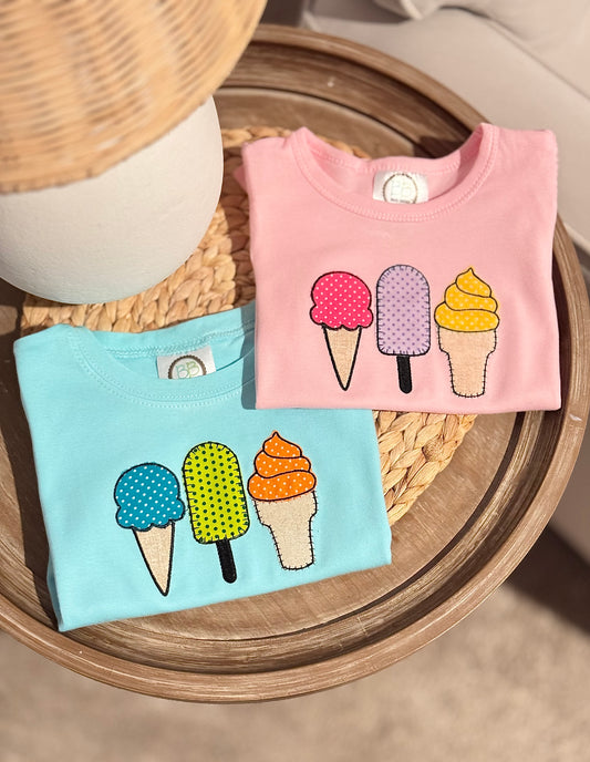 Ice cream Trio Embroidered Short Sleeves