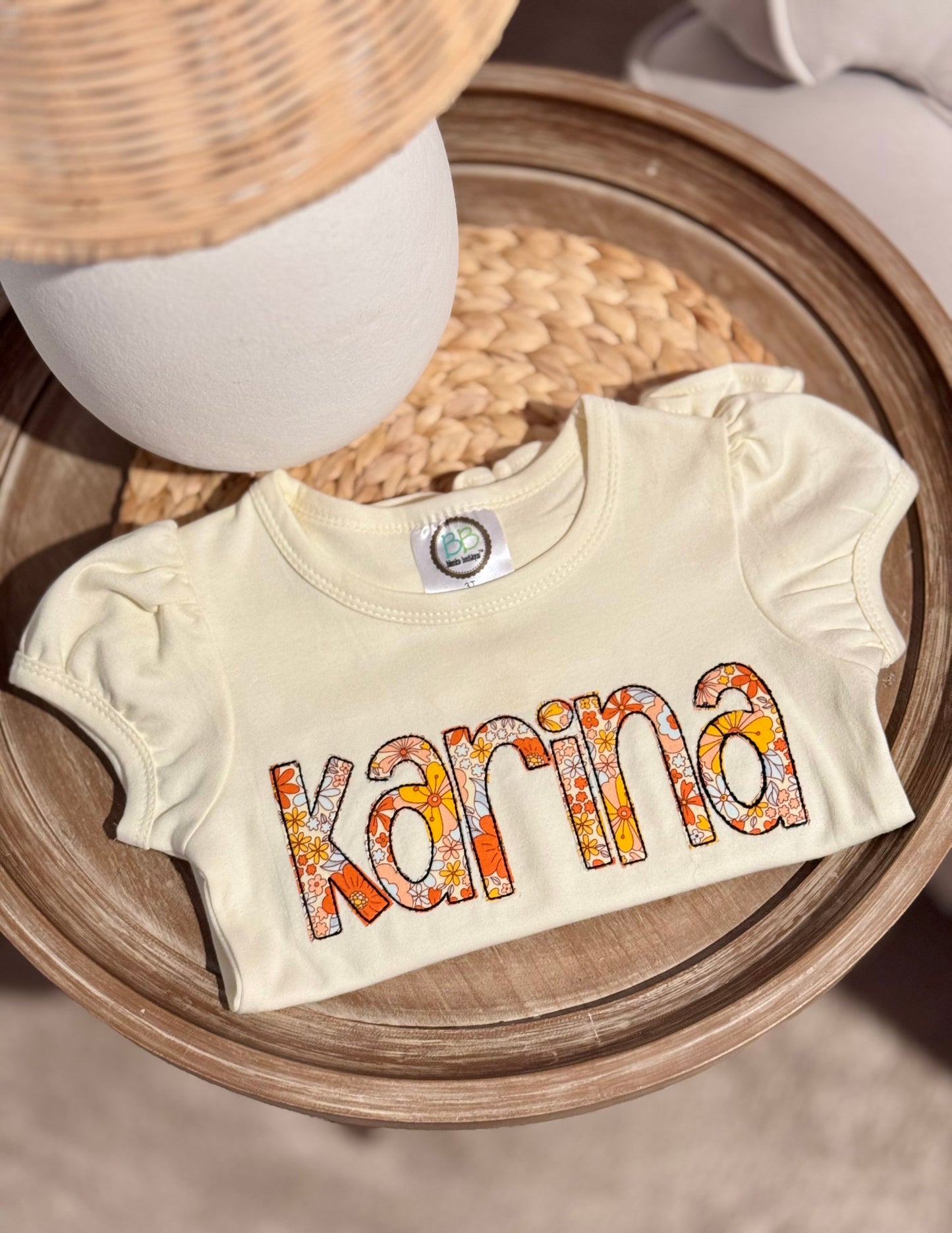 Custom Girls Applique name T-shirts