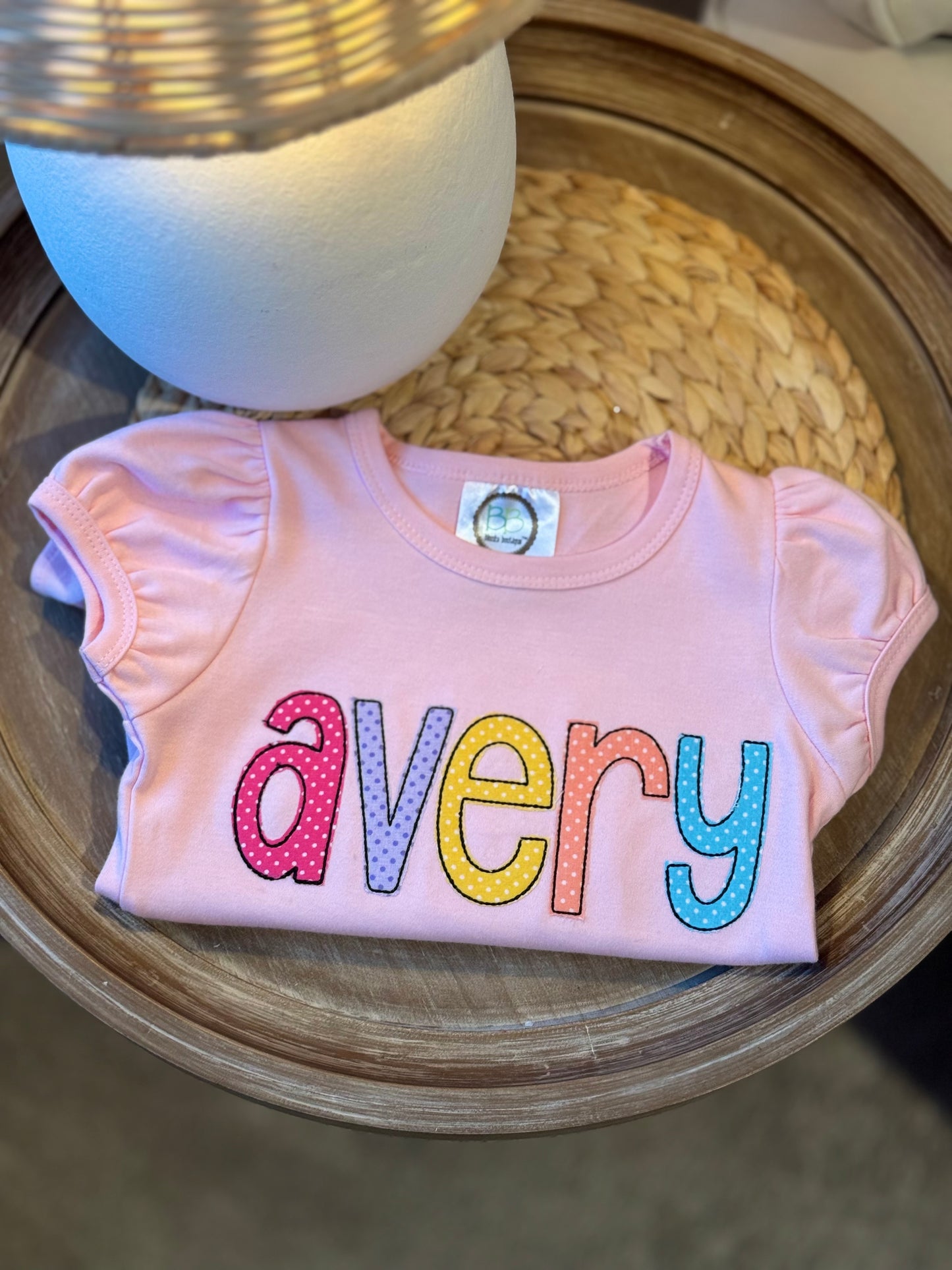 Custom Girls Applique name T-shirts