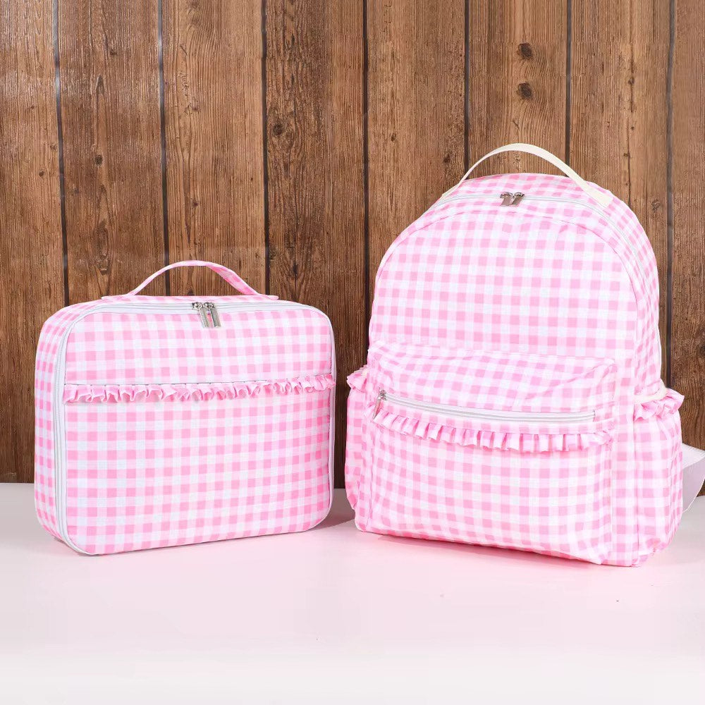 Gingham Backpack Lunchbox Set