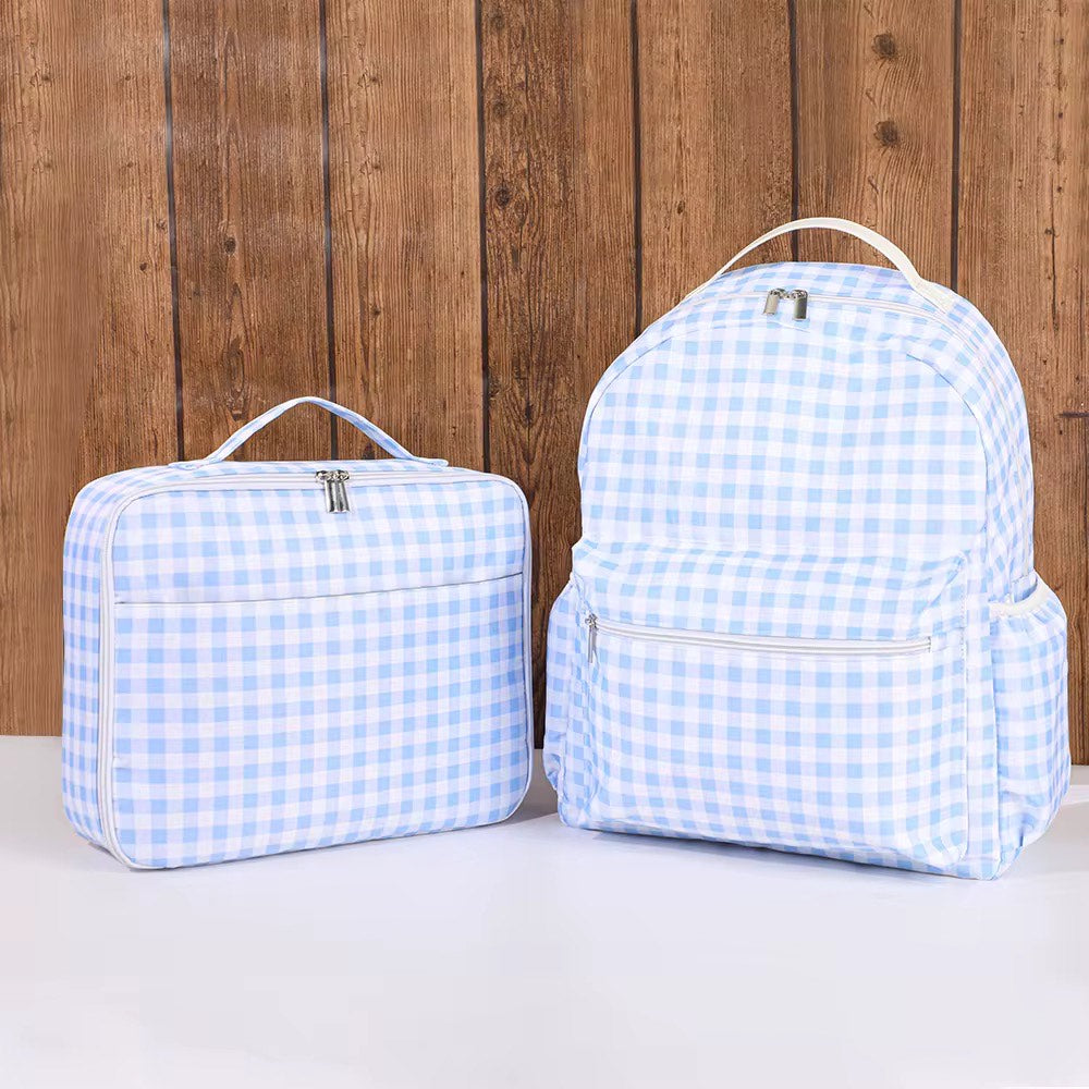 Gingham Backpack Lunchbox Set