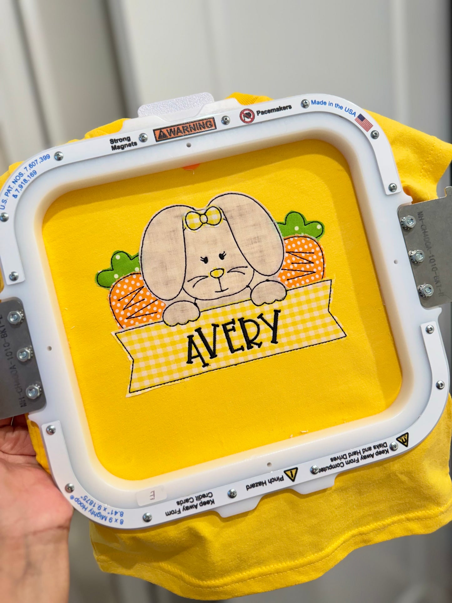 Bunny Banner Name Applique T-shirt