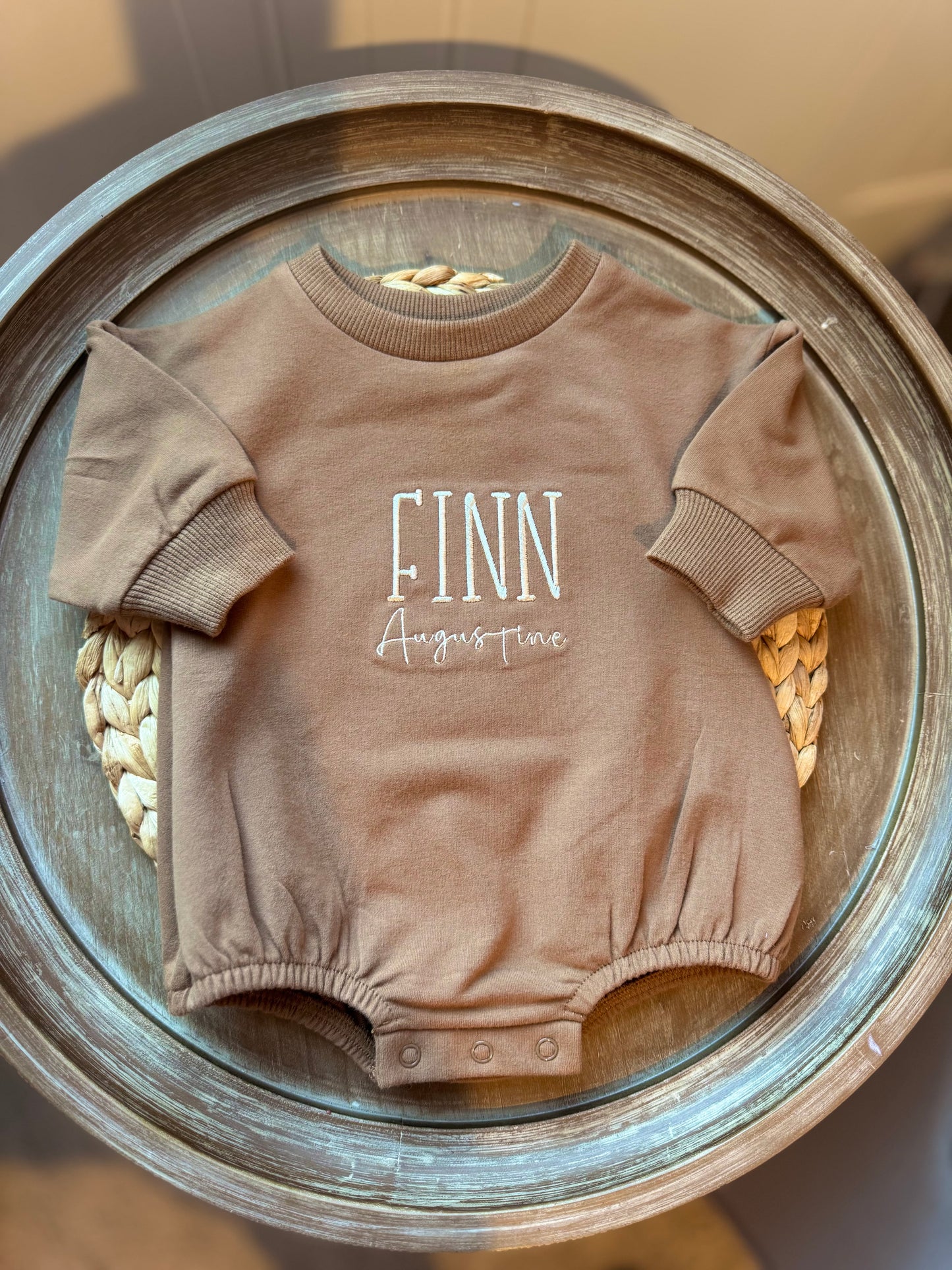 Custom Embroidered Name Bubble Romper