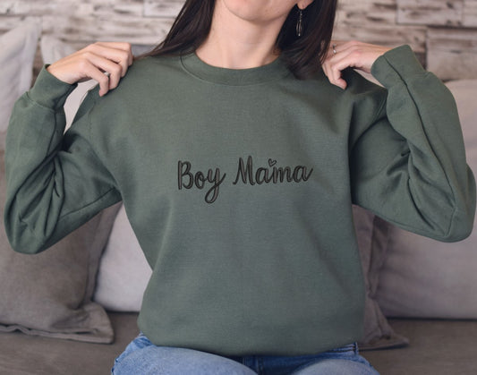 Embroidered Boy Mama Sweatshirt