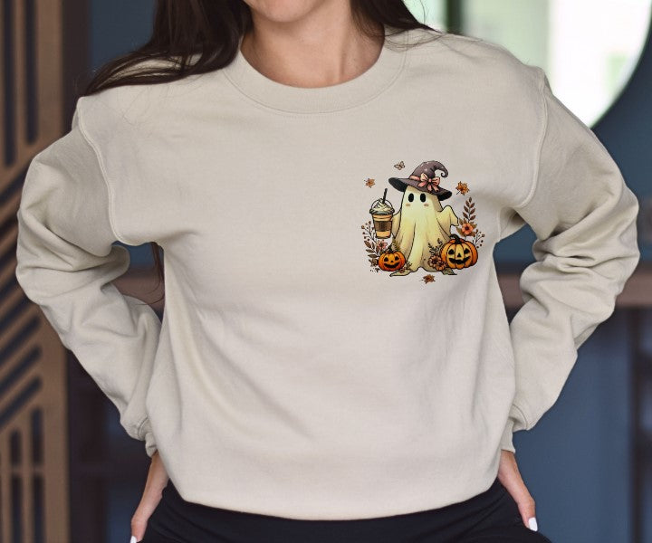 Cute Spooky Ghost Coffee Sweatshirt
