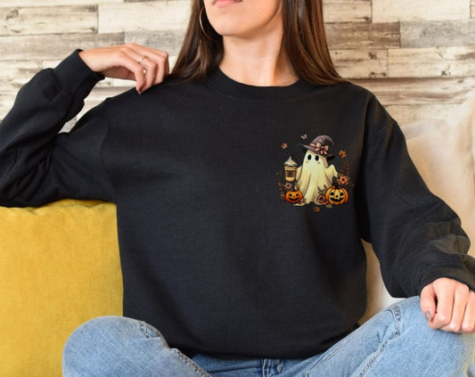 Cute Spooky Ghost Coffee Sweatshirt