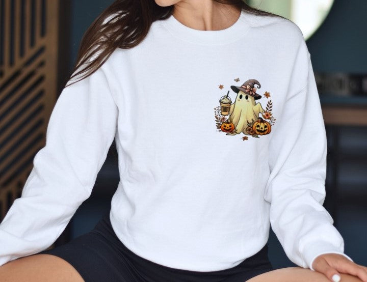 Cute Spooky Ghost Coffee Sweatshirt
