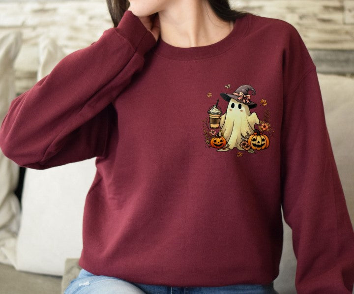 Cute Spooky Ghost Coffee Sweatshirt