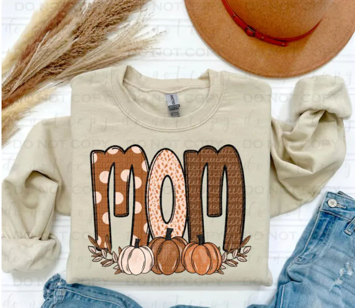 Fall Custom names Sweatshirt, Fall mama sweatshirt, Mama Pumpkin Sweatshirt