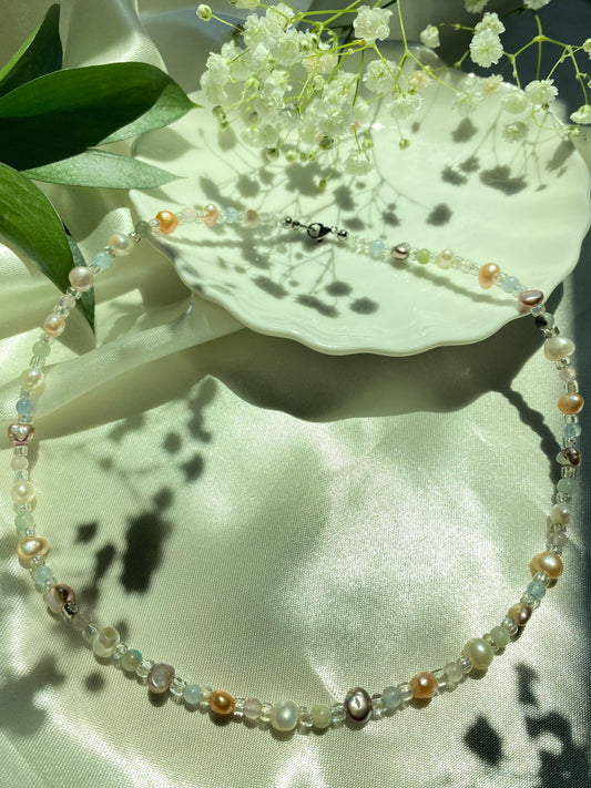 Freshwater Baroque Pearls with Natural Gemstones