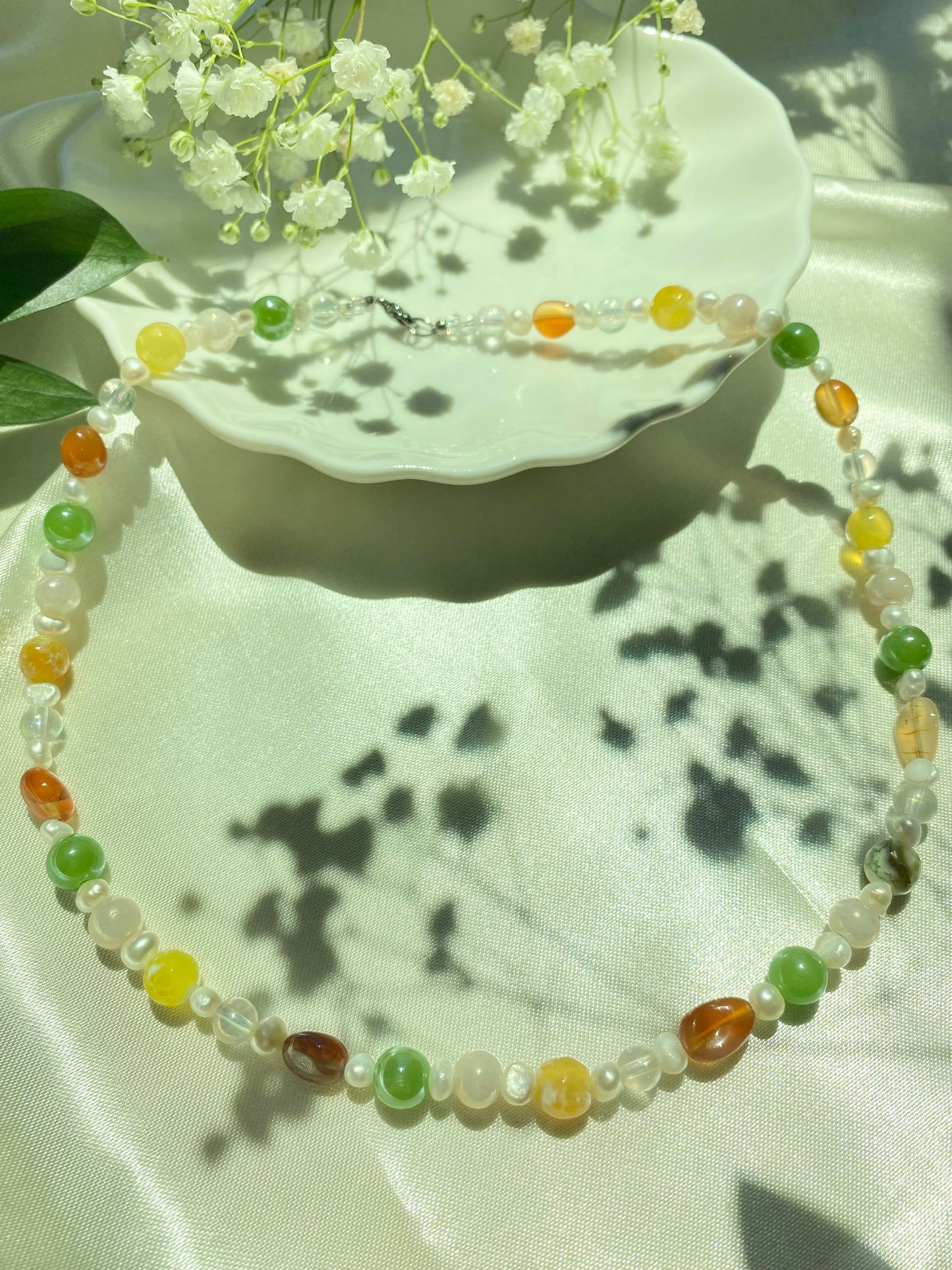Earthy Gemstones with Freshwater Pearls