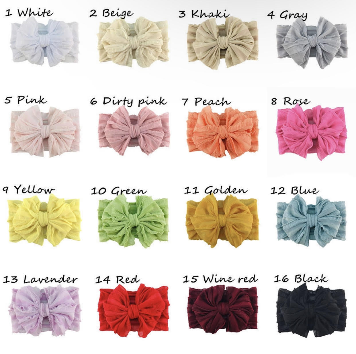Big Ruffle Bow Nylon headband