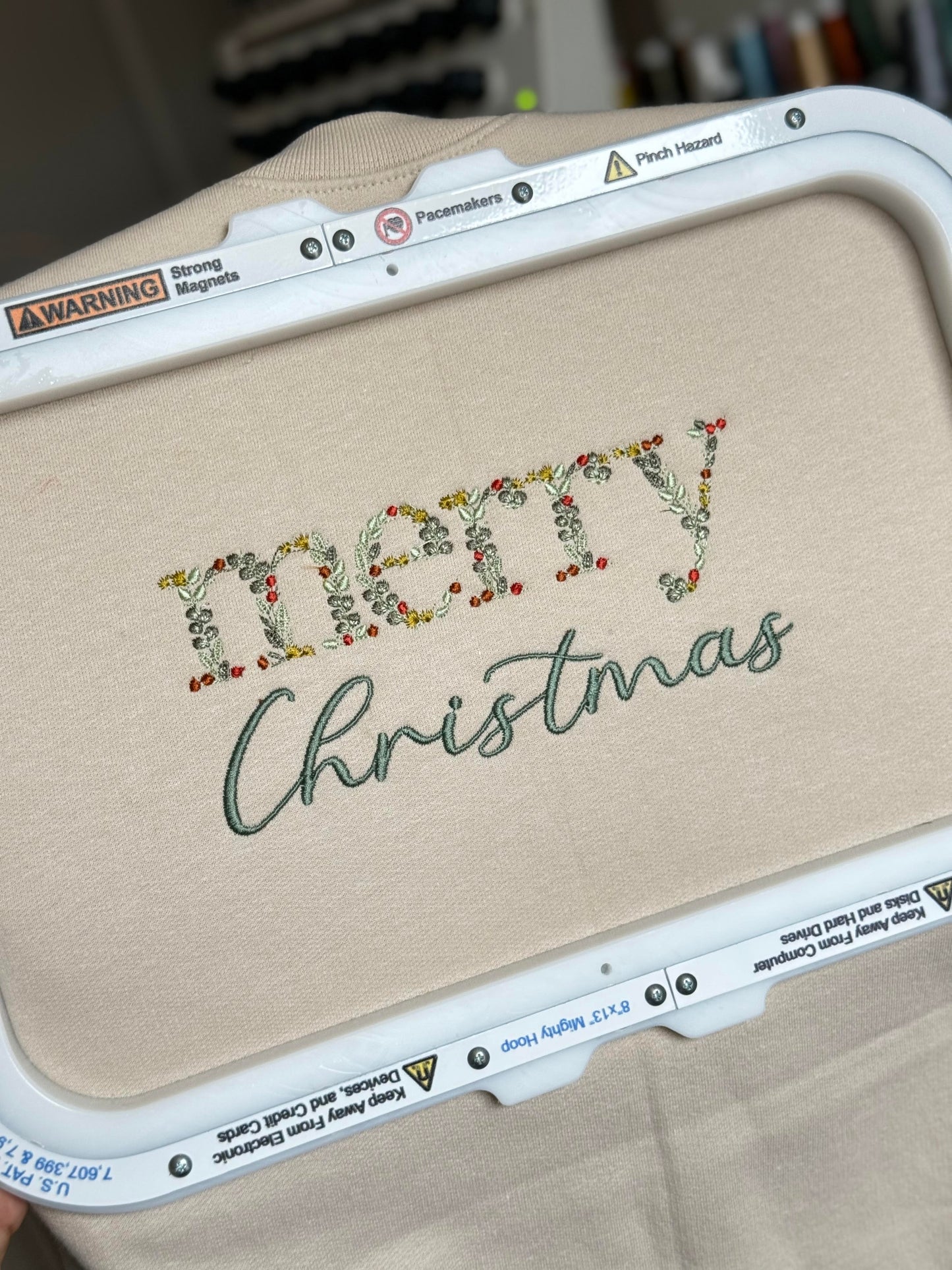 Merry Christmas Embroidered Sweatshirt