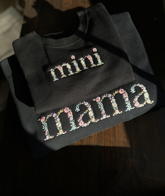 Embroidered Matching mama and mini sweatshirt
