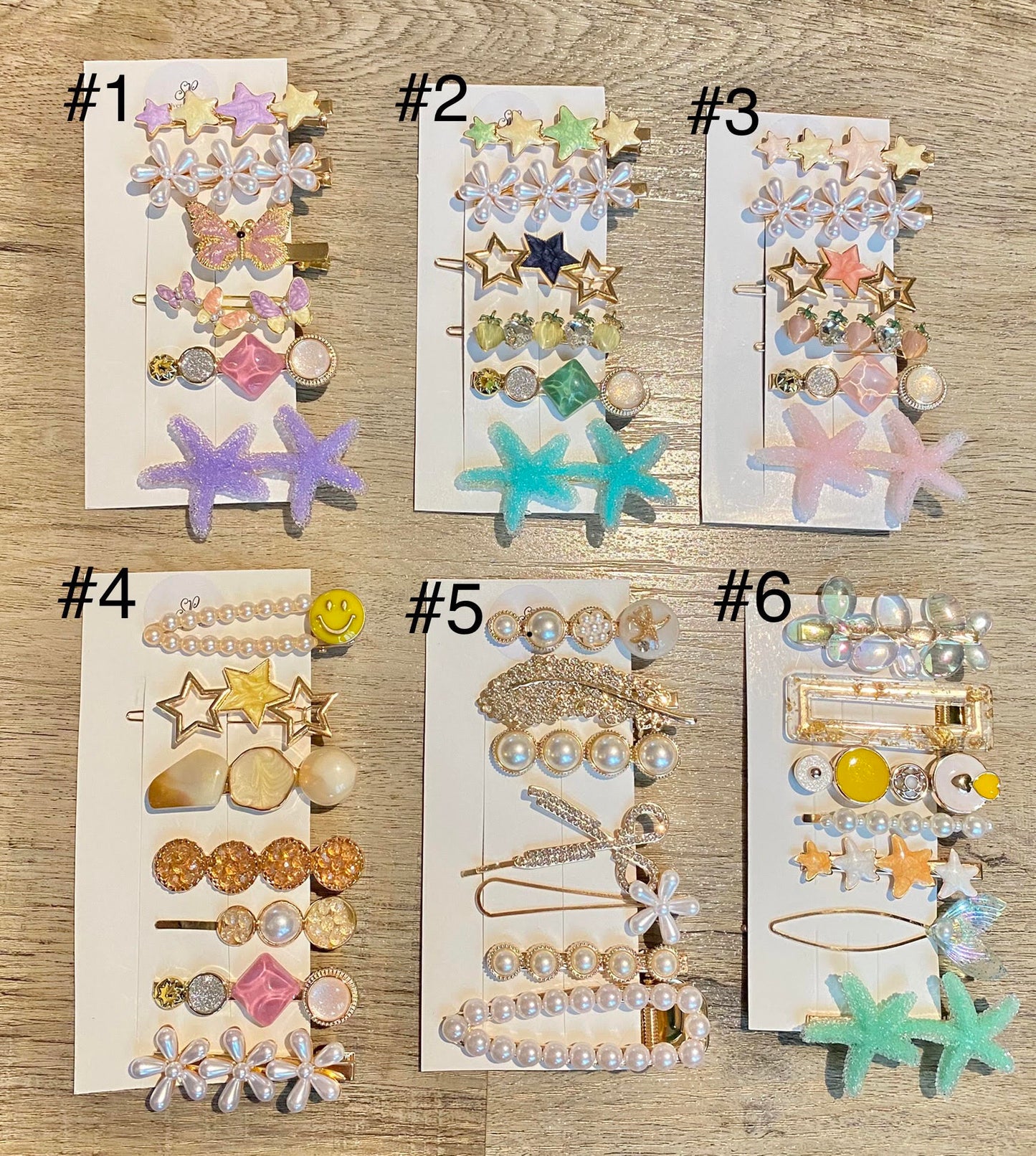Pastel Resin Hair Barrettes Set