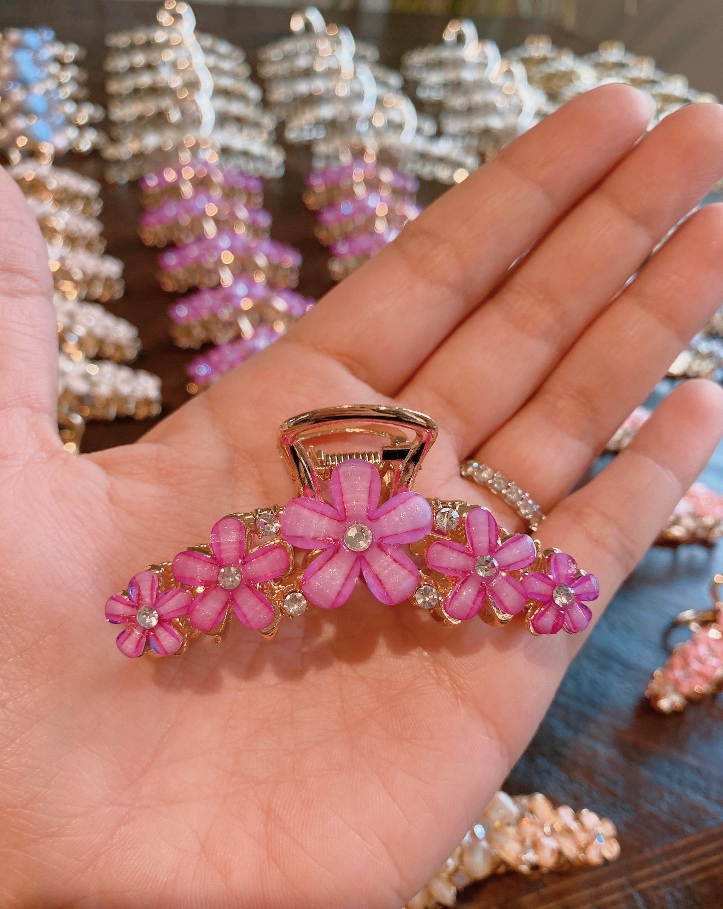 Spring Flower metal hair claw