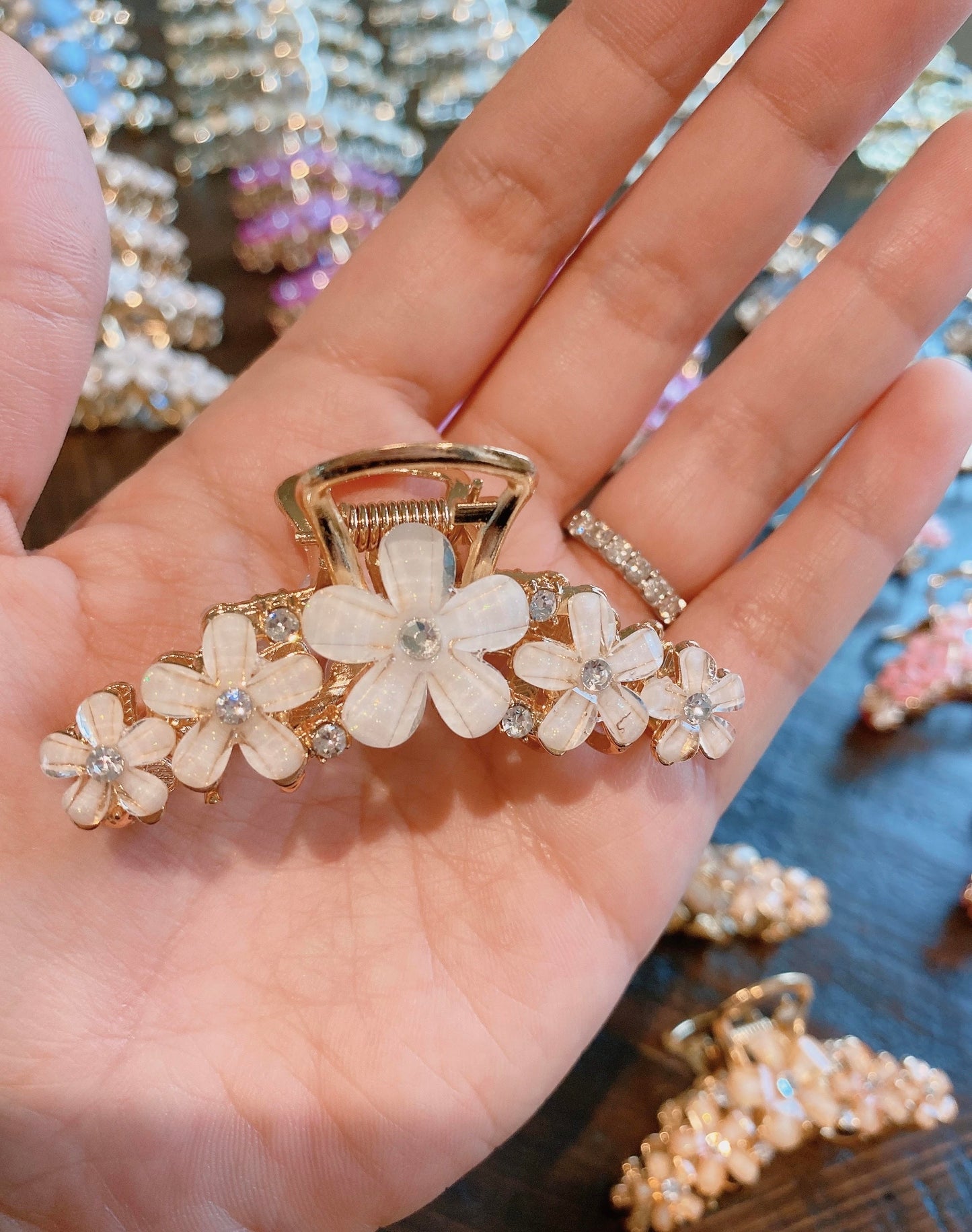 Spring Flower metal hair claw