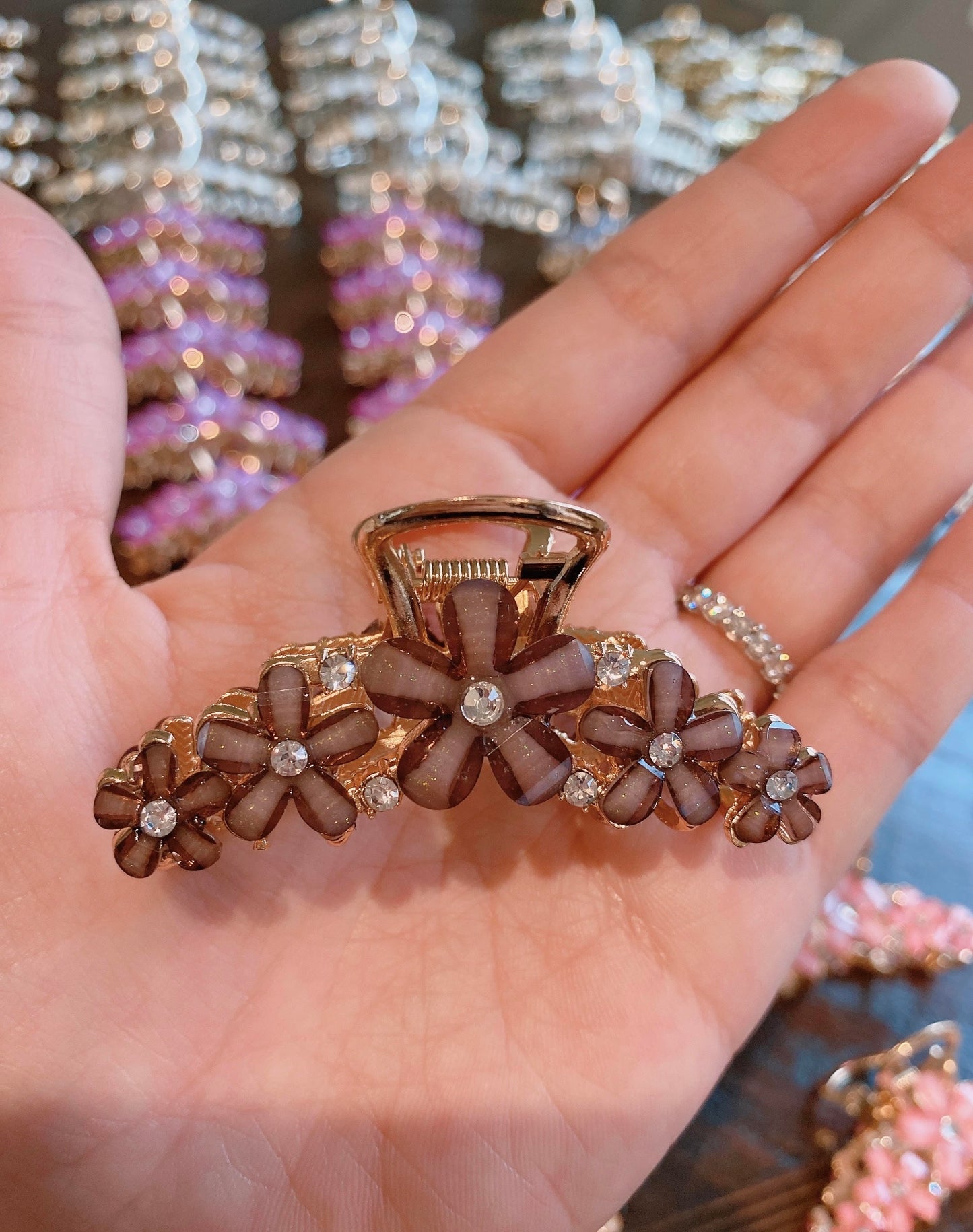 Spring Flower metal hair claw