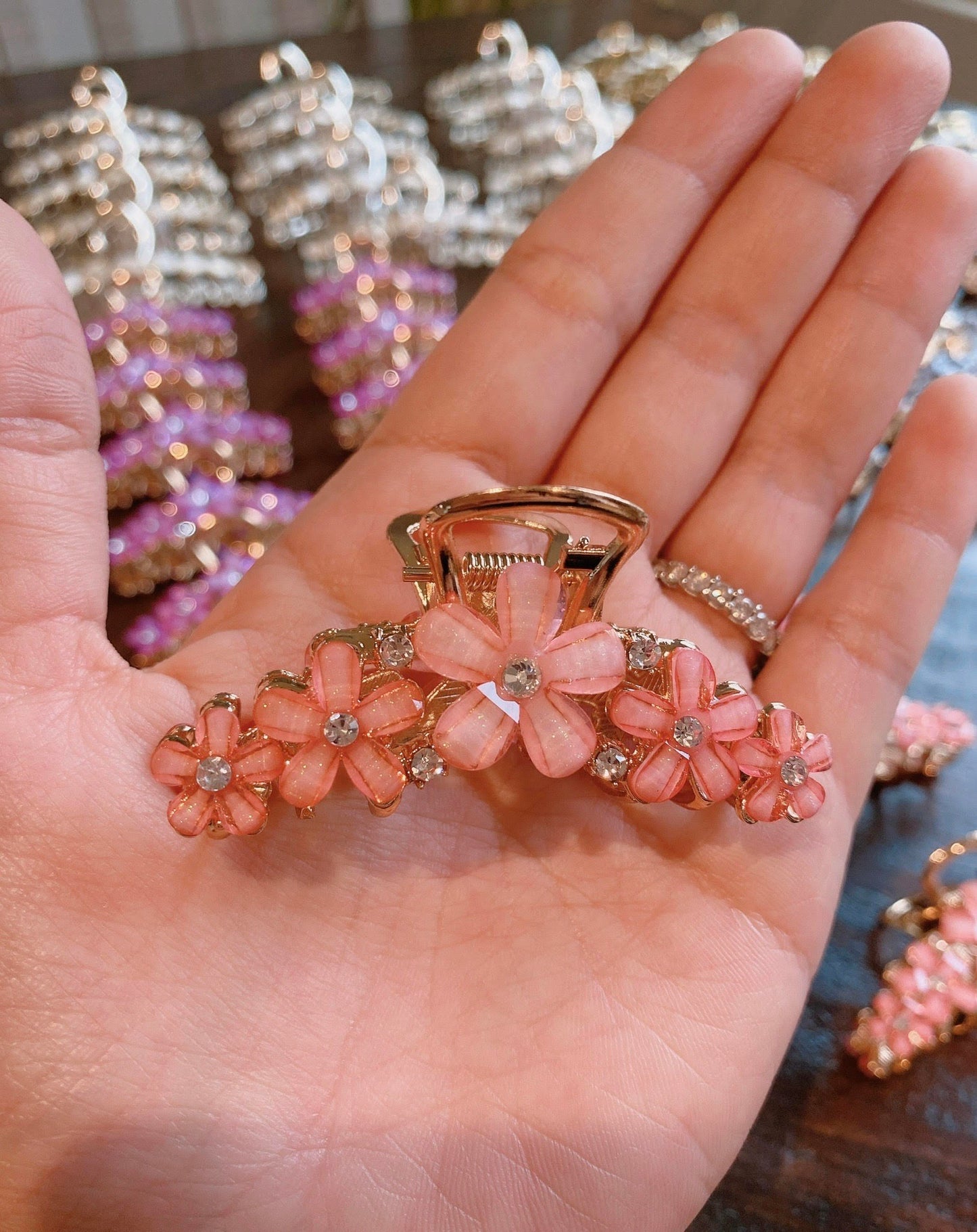 Spring Flower metal hair claw