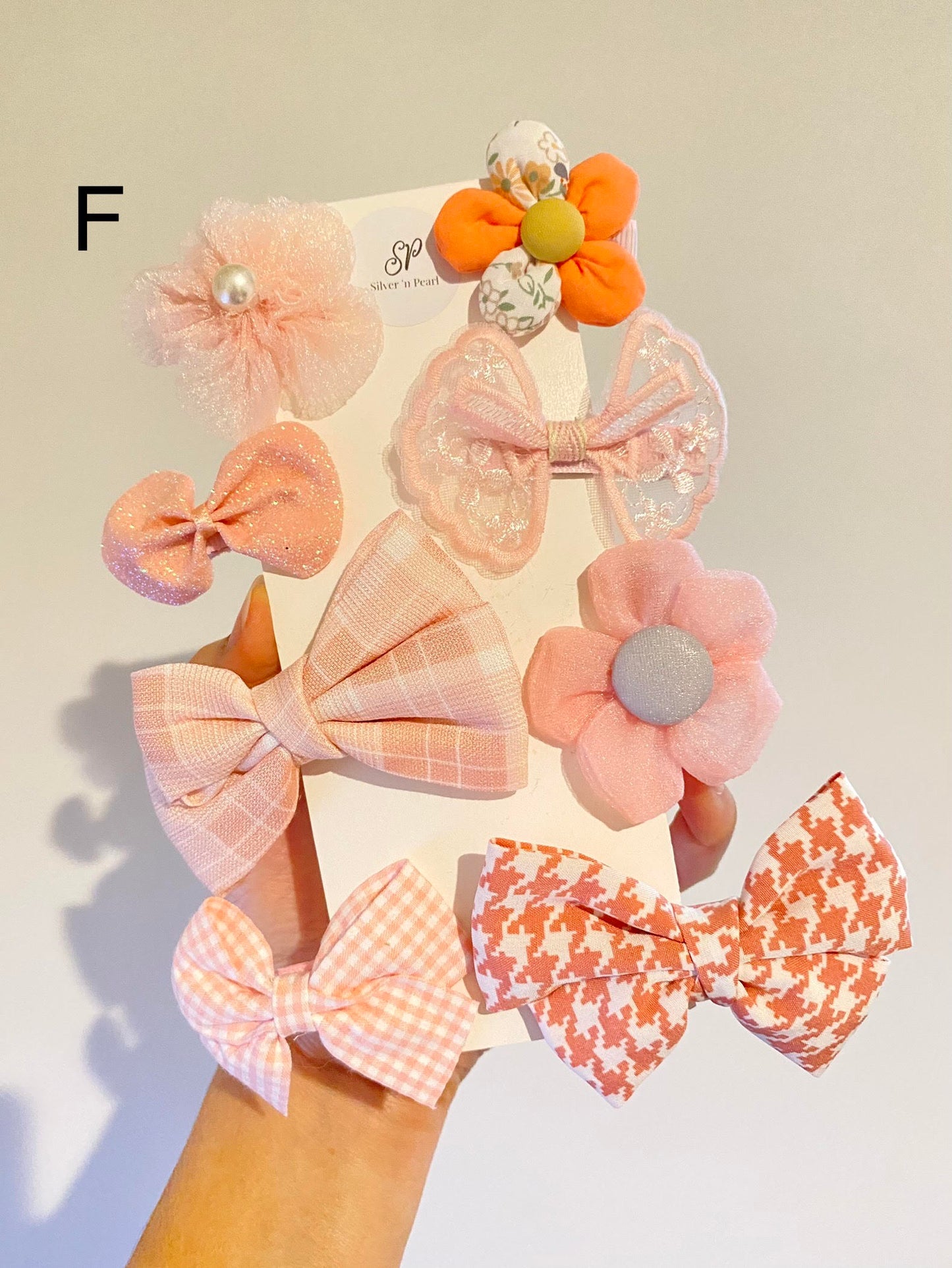 8pcs Floral Hair Bow Clip Set