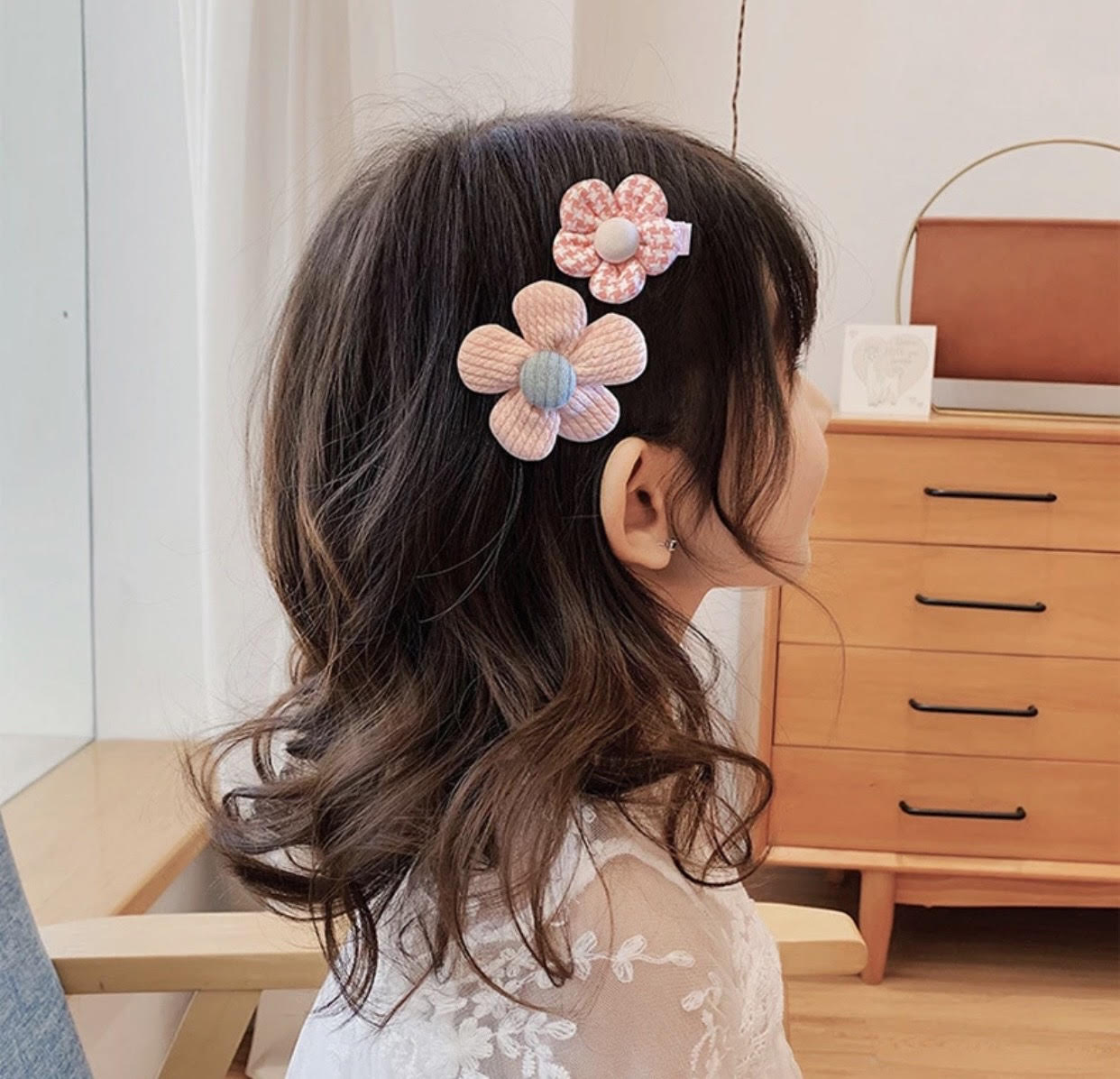 8pcs Floral Hair Bow Clip Set