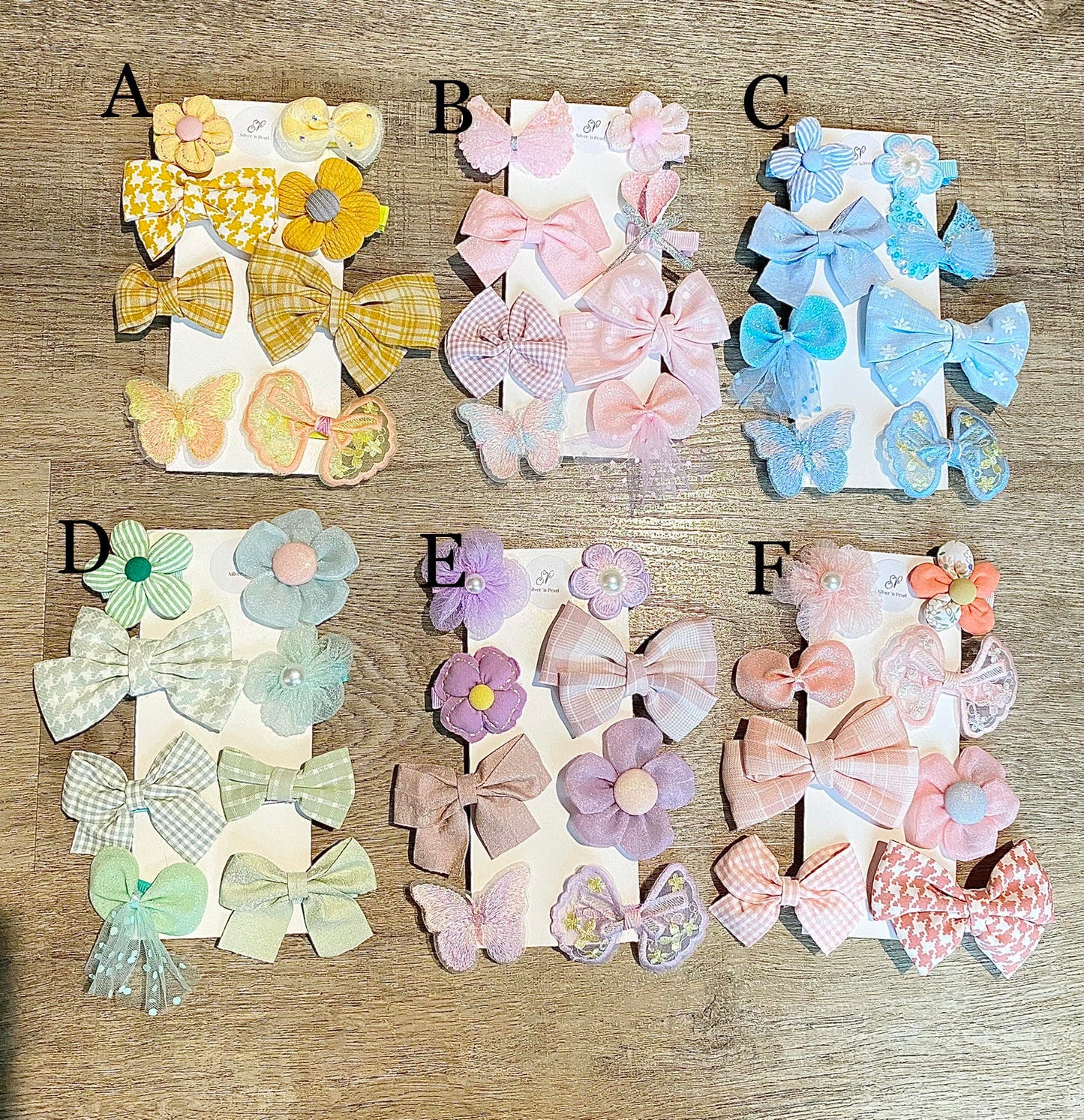8pcs Floral Hair Bow Clip Set