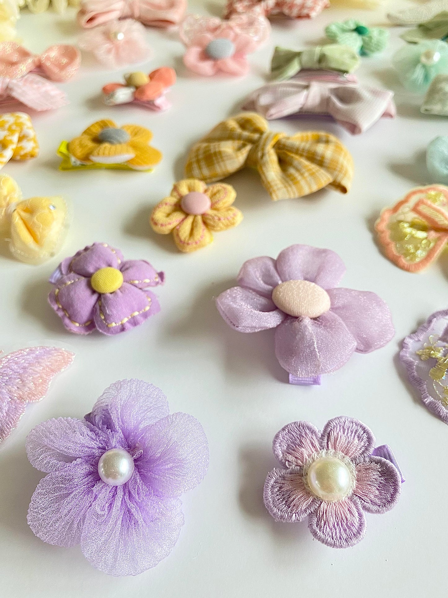 8pcs Floral Hair Bow Clip Set