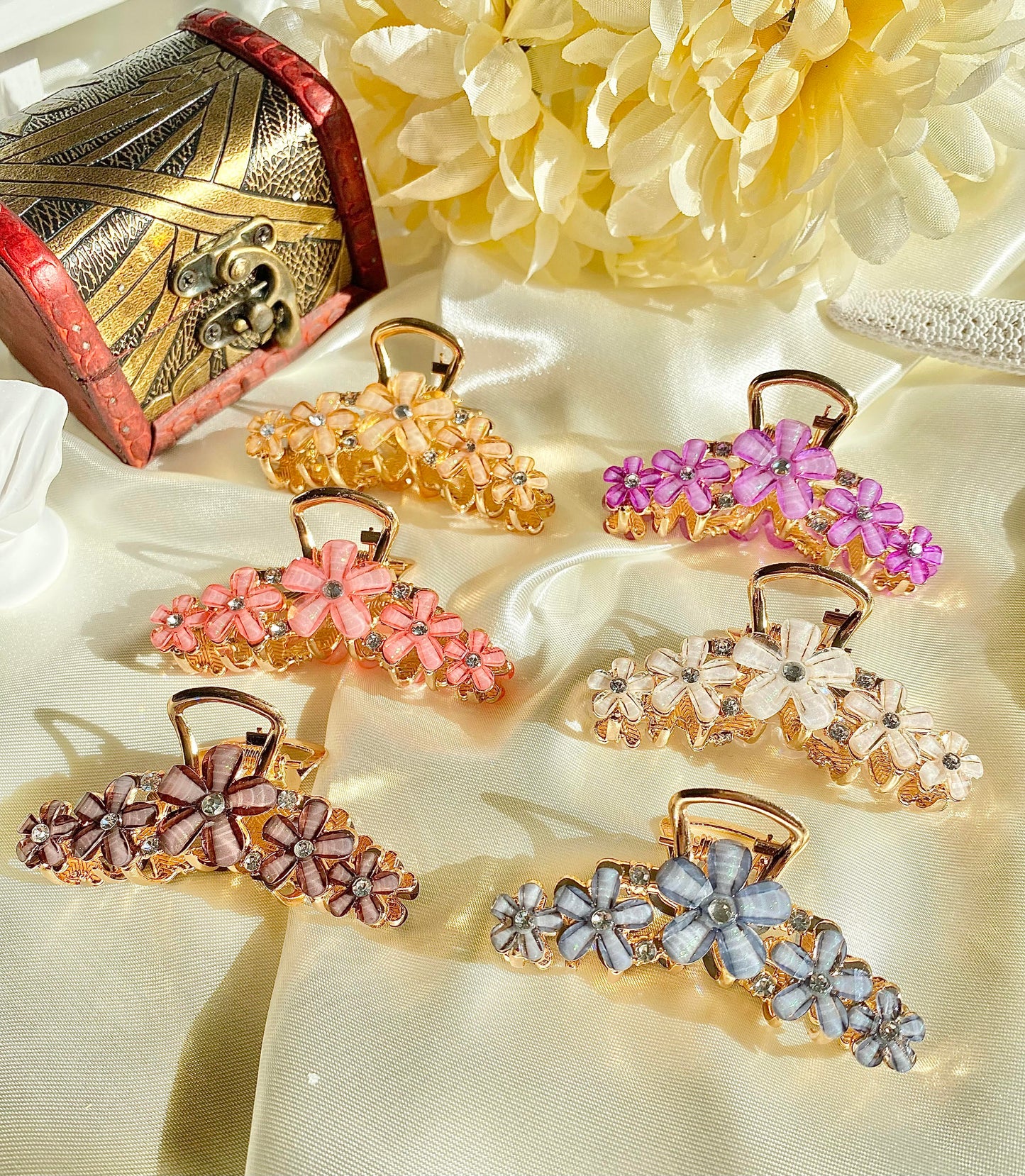 Spring Flower metal hair claw