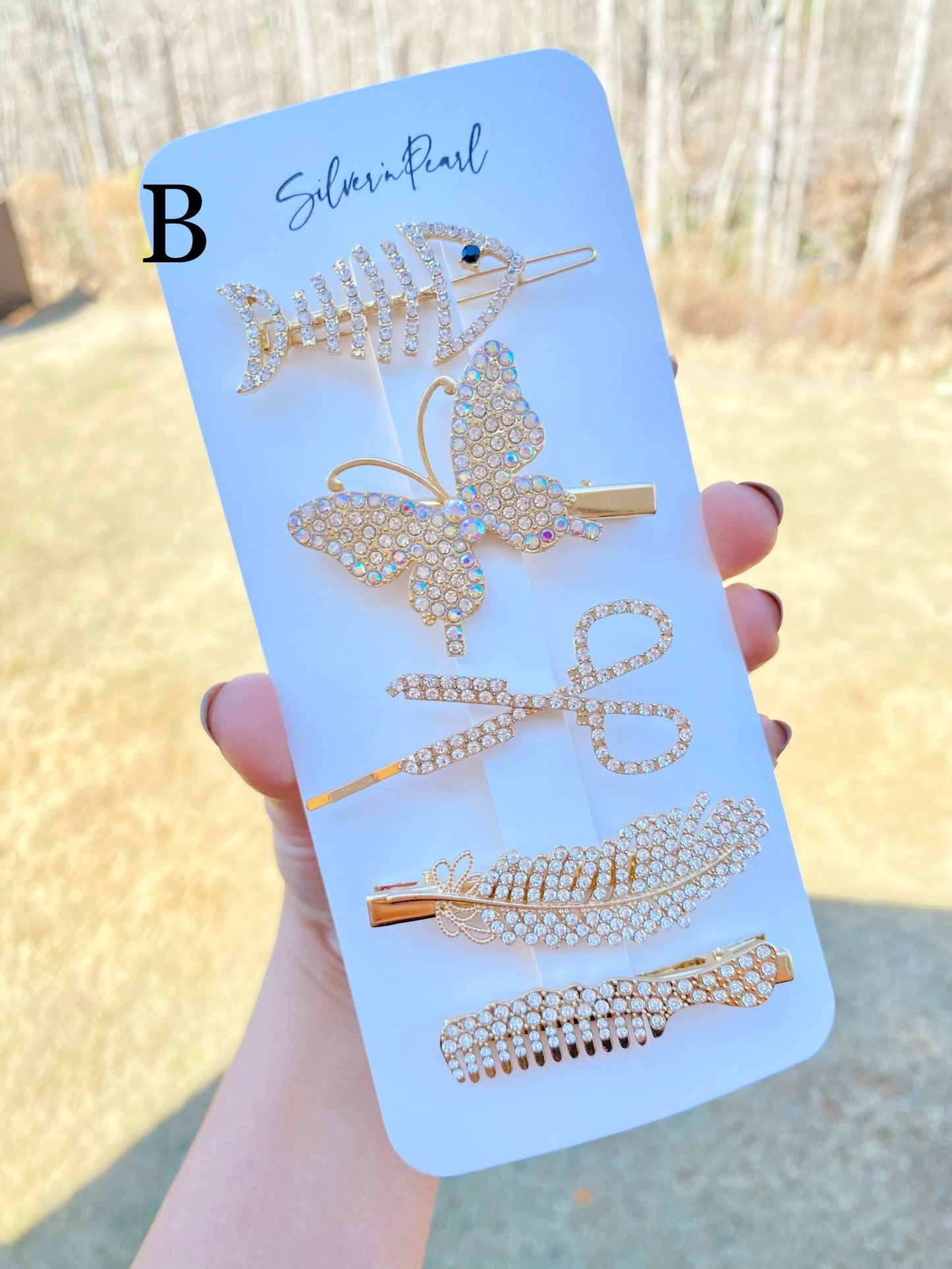 Faux Pearl Hair Barrettes Set