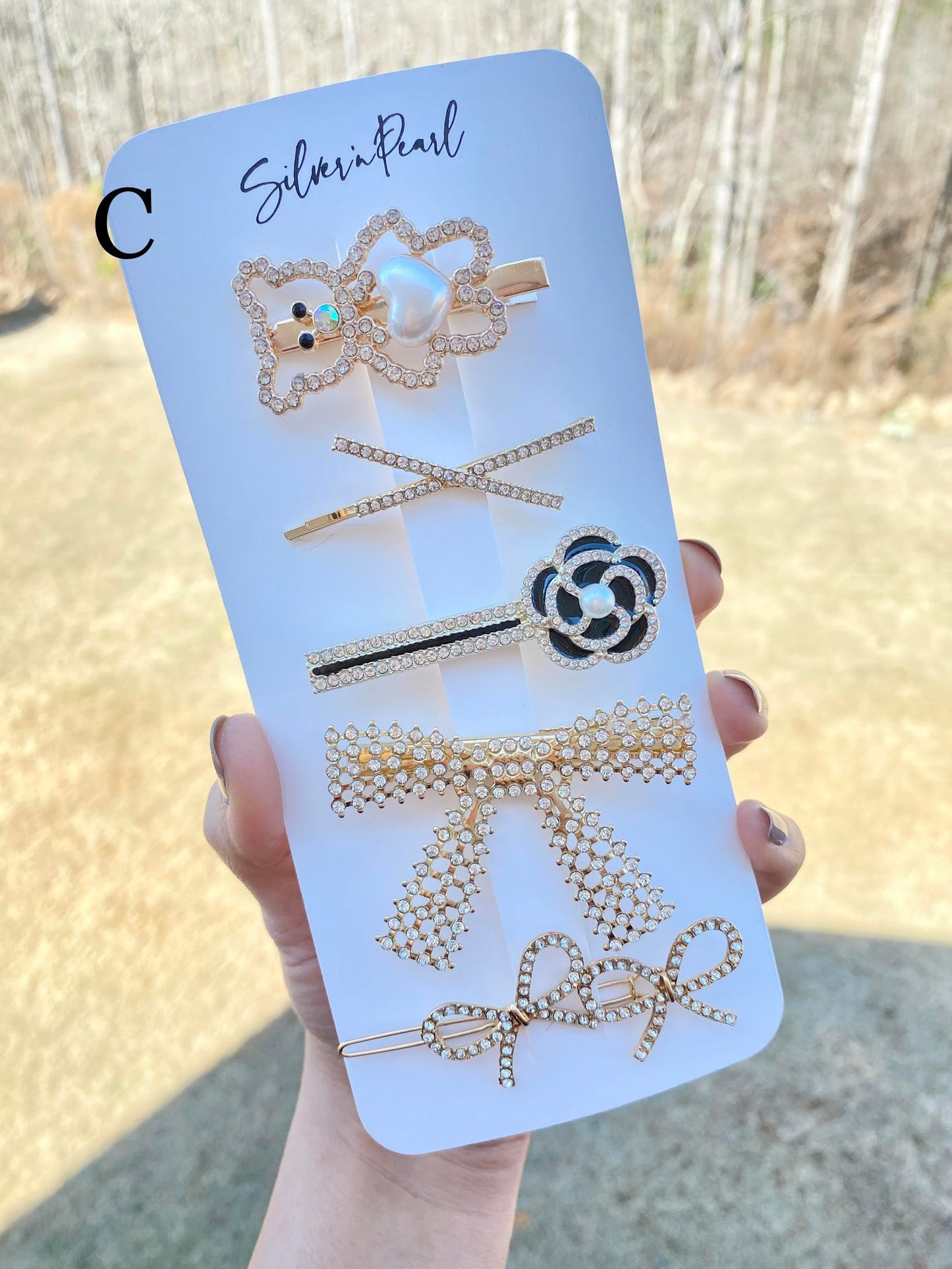 Faux Pearl Hair Barrettes Set