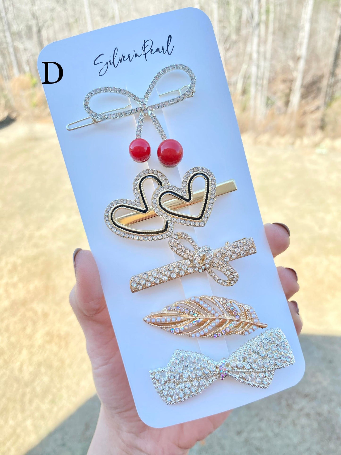 Faux Pearl Hair Barrettes Set