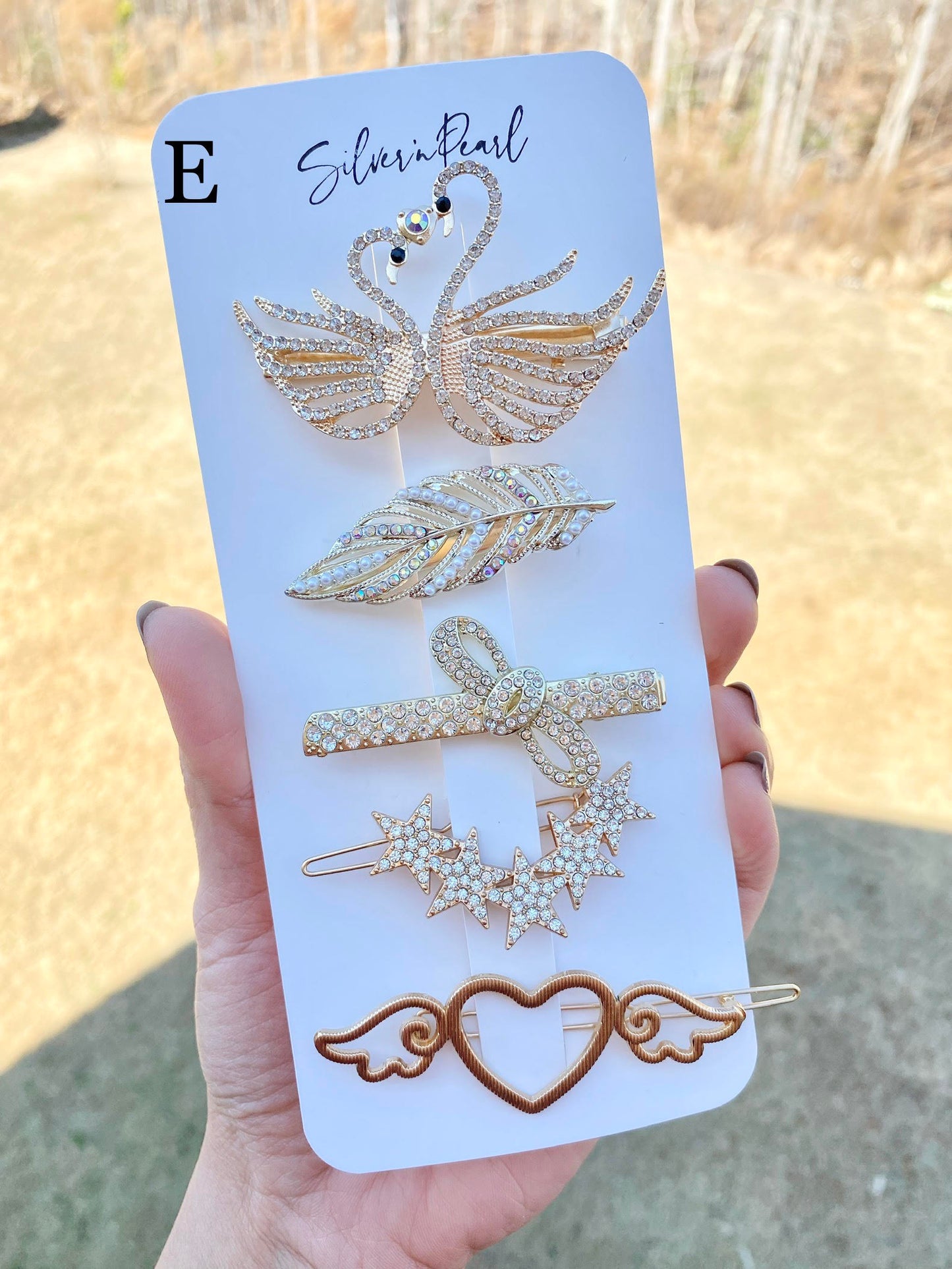 Faux Pearl Hair Barrettes Set