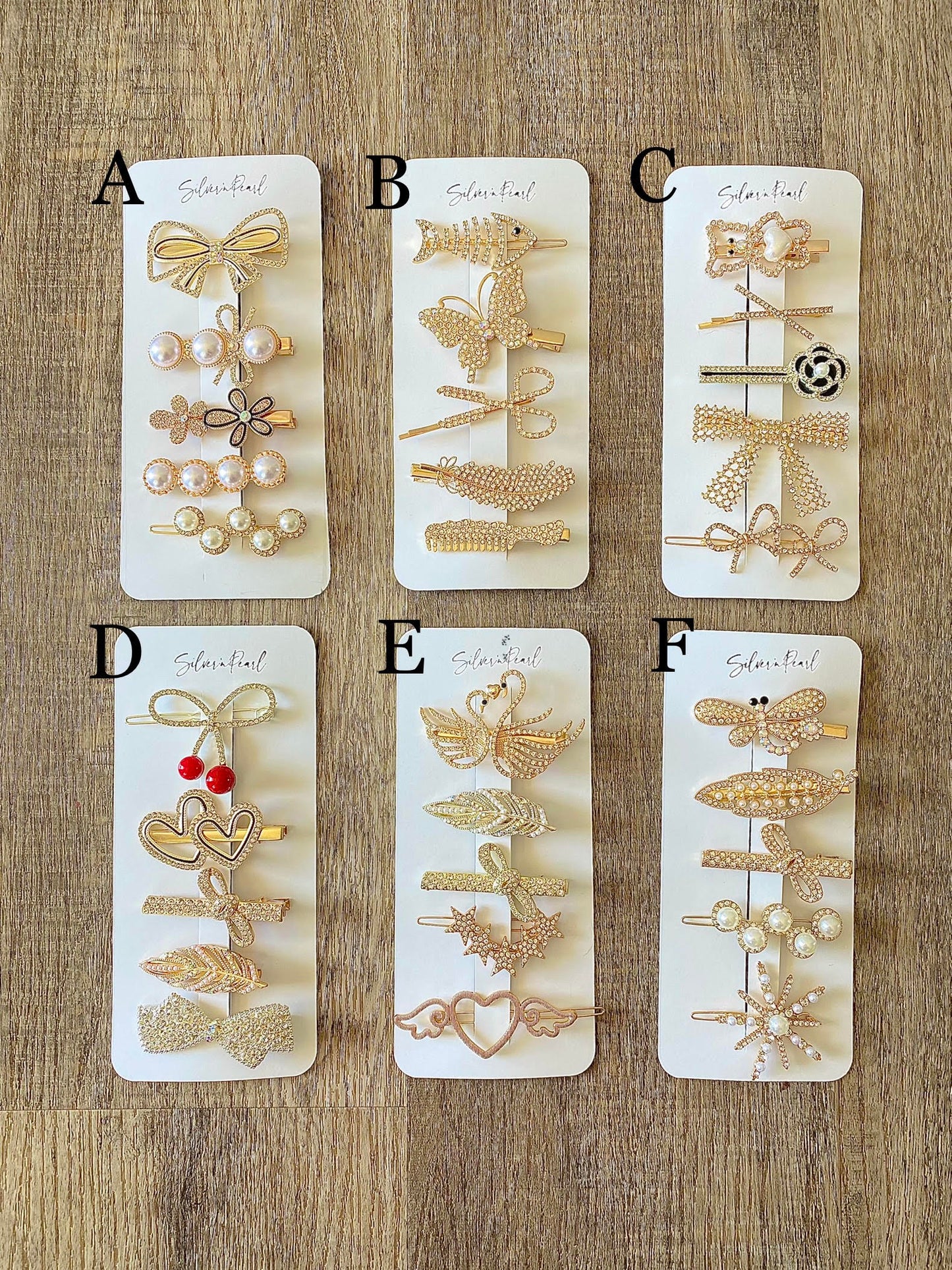 Faux Pearl Hair Barrettes Set